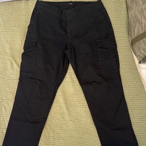 Express Men's Black Cargo Pants with Side Pockets